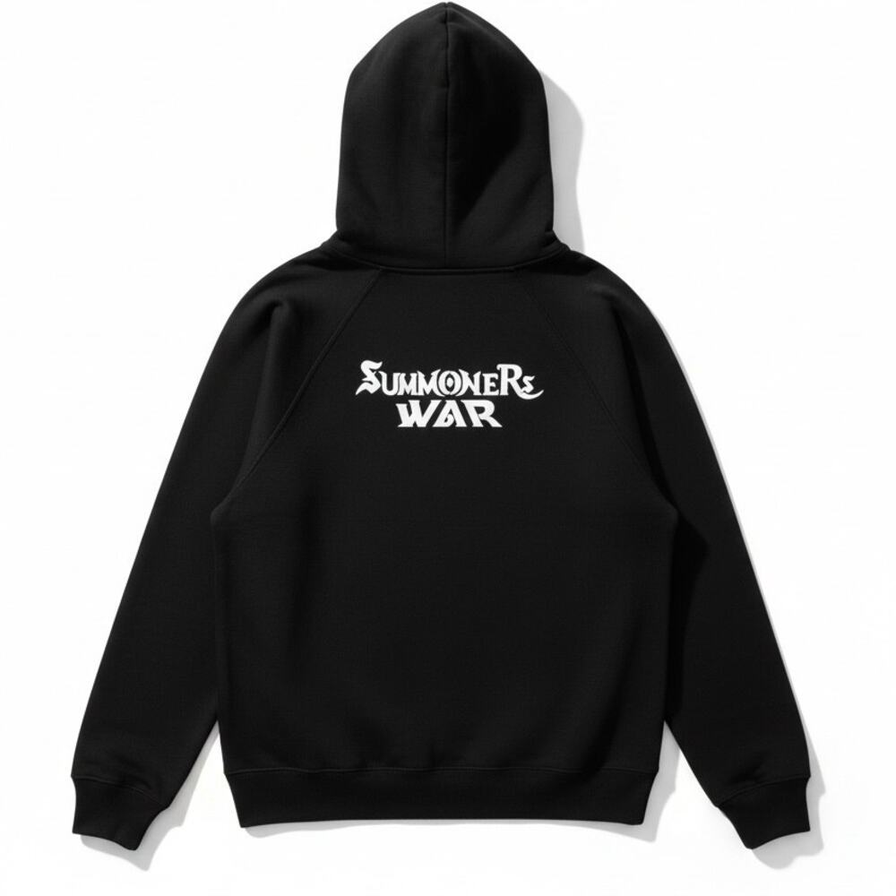 Summoners War Video Game Black White Logo Text Print Hoodie Size Men's M Ult